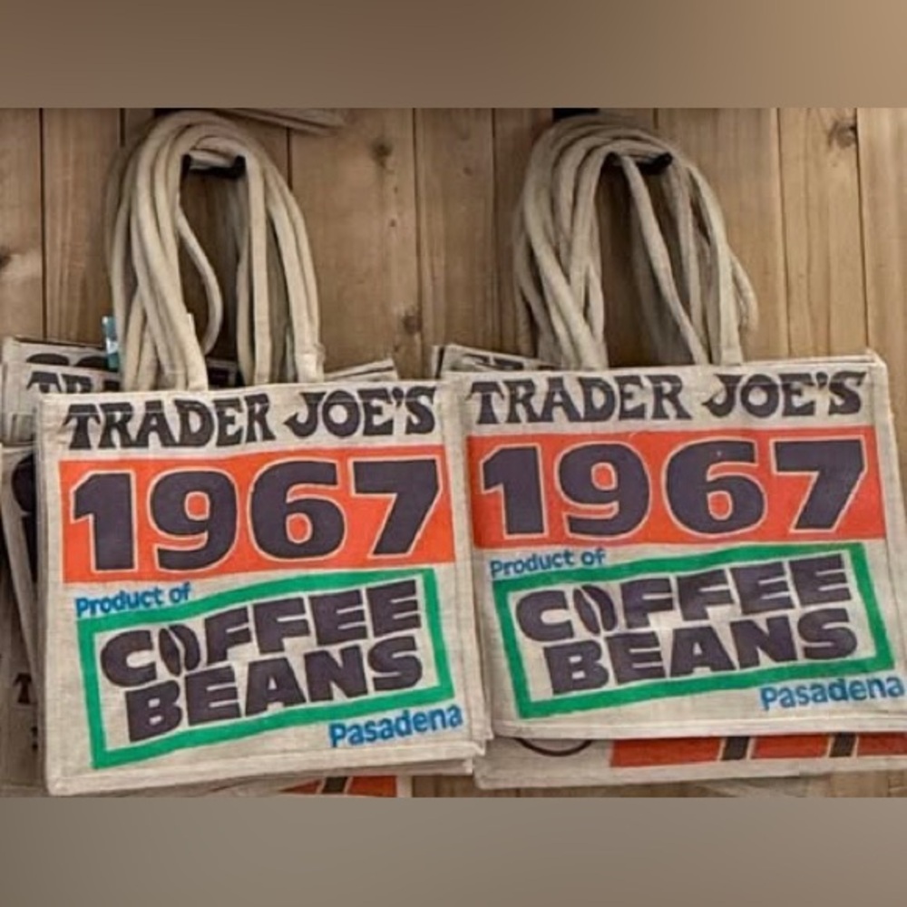 (2) Trader Joe’s coffee beans jute bags NWT